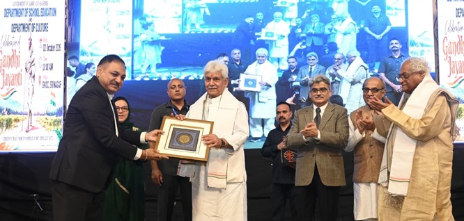 ' Lieutenant Governor  Manoj Sinha attends Gandhi Jayanti Celebration'